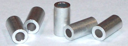 50) 1/4 OD Round Spacers / #8 x 3/16 / Aluminum